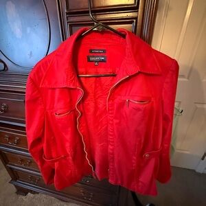 Jones New York Vibrant Red Jacket for Women Size 1x